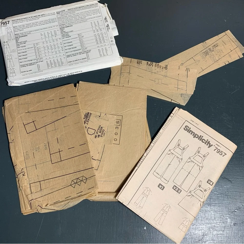 Simplicity Vintage Sewing Pattern from the 90s Kids Overalls Shorts Jump…